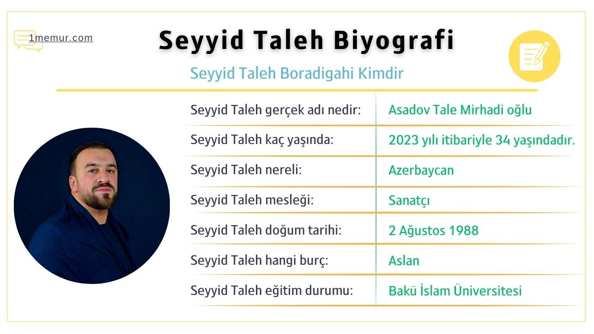 Seyyid Taleh Biyografi 2023