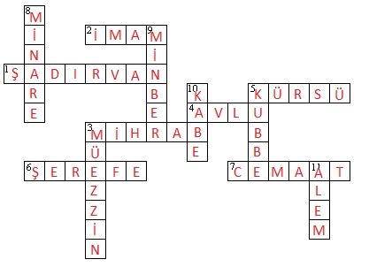 İbadetle ilgili bulmacalar