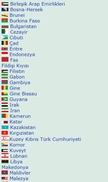 Müslüman ülkelerin bayrakları