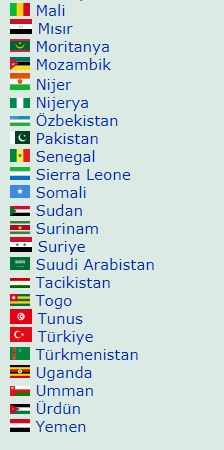 Müslüman ülkelerin bayrakları