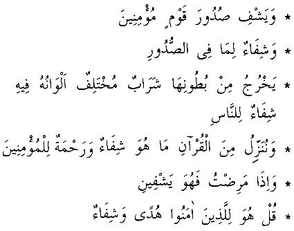 Şifa ayetlerini arıyorum