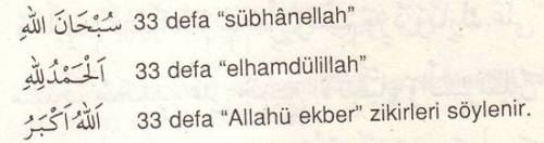 Şafii tesbihatı nasıl yapılır?