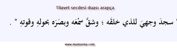 Tilavet secdesi duası (arapça)