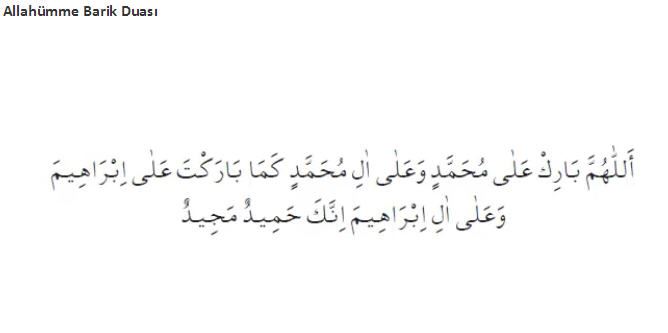 Allahümme barik ve anlamı