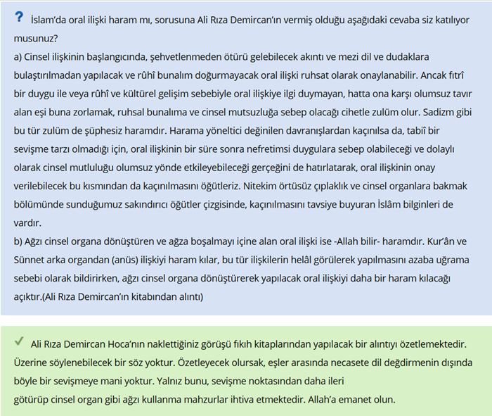 İslam’da Oral İlişki caiz mi?