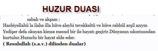 İşyerinde, evde okuyabileceğimiz (içimizdeki skıntıyı, sitresi atacak) huzur duası