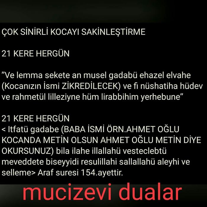 Karı koca arasındaki huzur duası