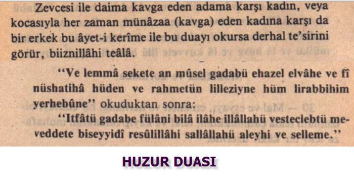 Karı koca arasındaki huzur duası