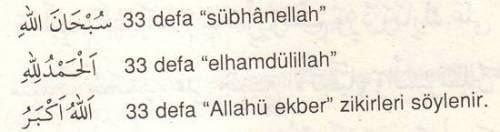 Şafii Namaz tesbihatı Arapça türkçe