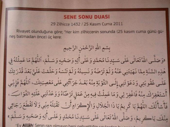Sene sonu ve başı duaları hangileridir?