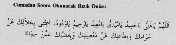 Cuma Namazından Sonra Okunacak Rızık Duası