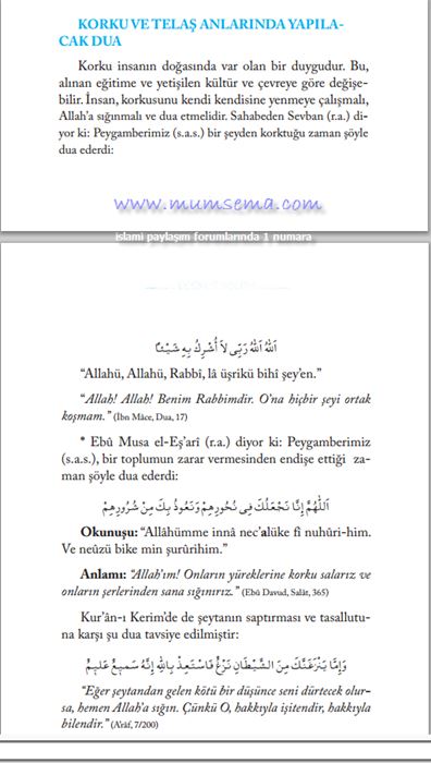 Korkuyu yenmek için okunan dua