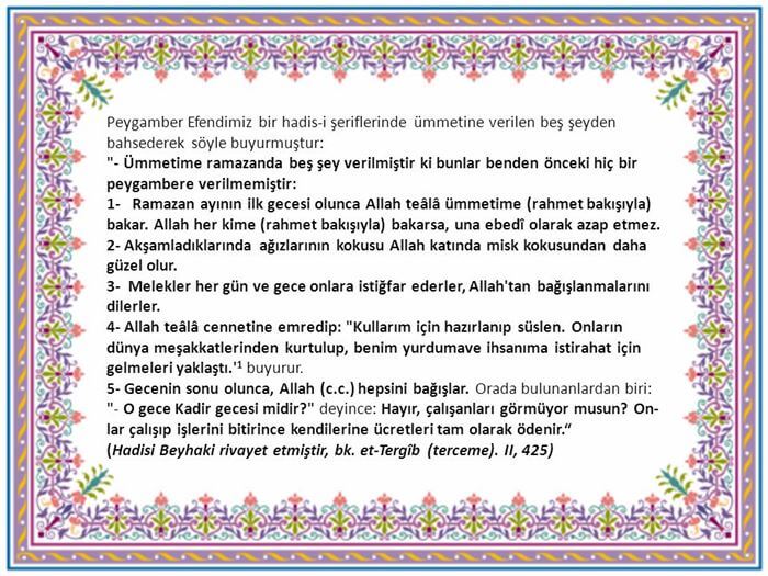 Üç (3) Aylar İle İlgili Hadis-i Şerifler