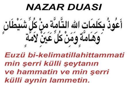 Nazar duası okunuşu ve anlamı