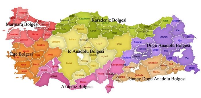 Hangi bölgede kaç tane il var?