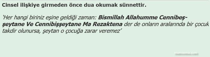 Çocuk yaparken okunacak dua