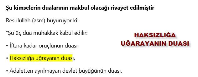 Haksız yere gözaltına alınan için dua