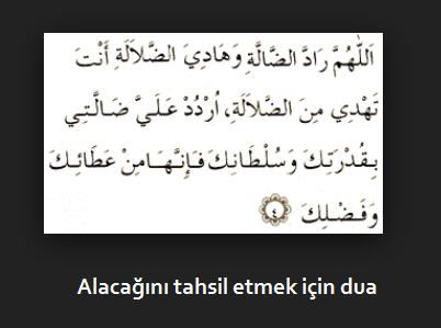 Alacağını alabilmek için dua