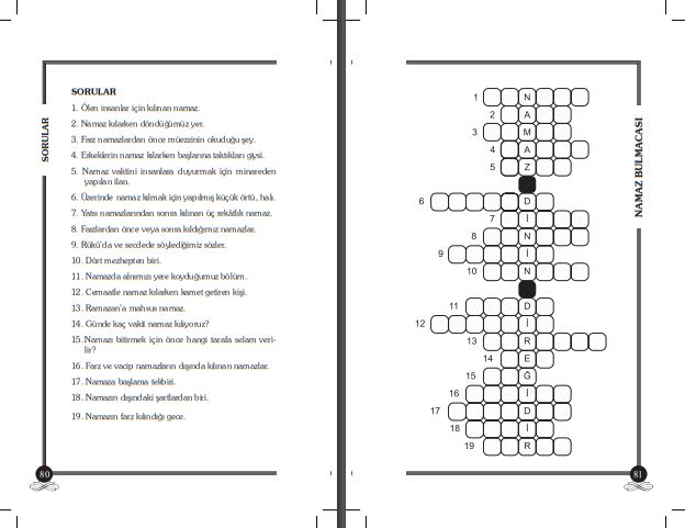 Namazla ilgili bulmaca