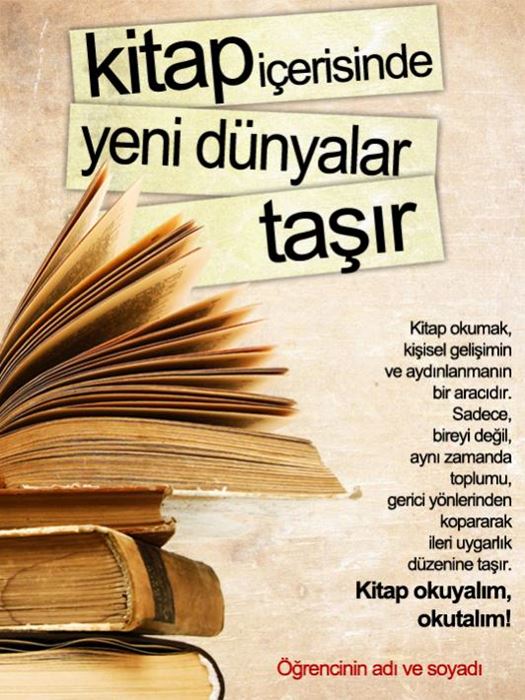 Kitap okumanın faydaları ile ilgili afiş