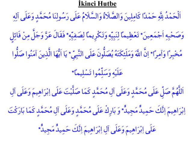 Kurban Bayramı Arapça Hutbe Metni