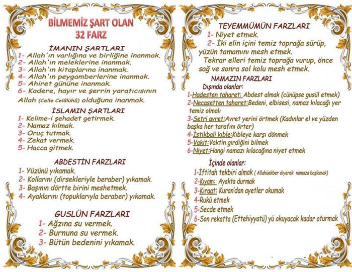 32 farz fazileti