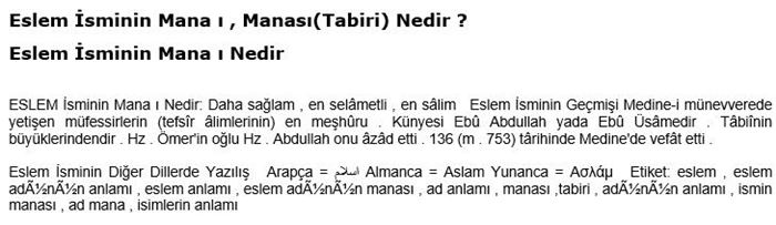 Eslem ismini koymakta bir sakınca var mıdır?