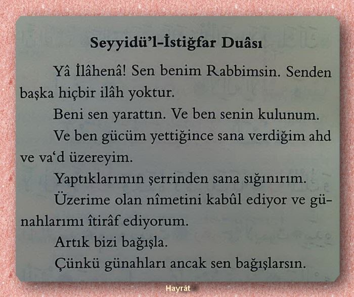 Seyyidül İSTİĞFAR ve Anlamı