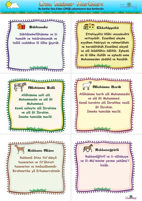 DUA EZBER ÇİFTLİĞİ – Çocuklara Namaz Dualarını Ezberletmek İçin…