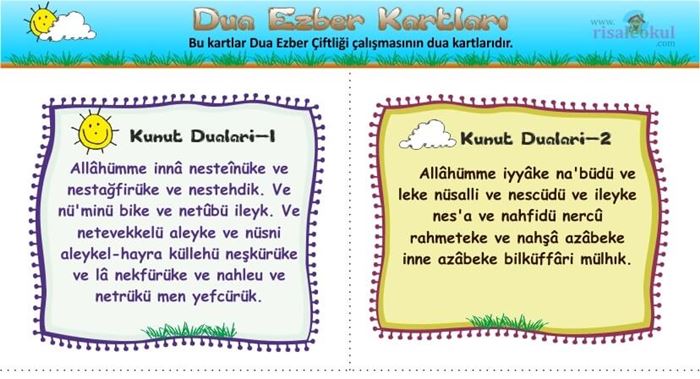 DUA EZBER ÇİFTLİĞİ – Çocuklara Namaz Dualarını Ezberletmek İçin…