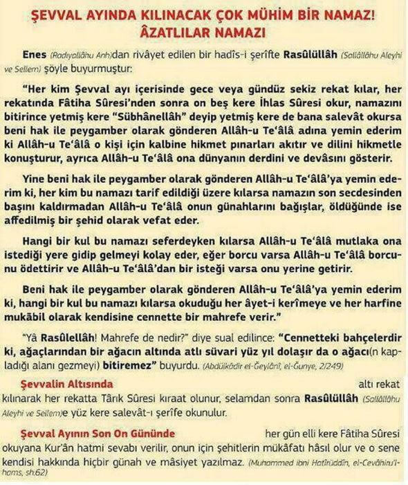 Şevval ayı namazı nedir nasıl kılınır?