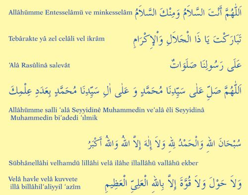 Namazla İlgili Lafızlar