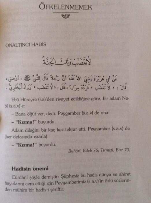 Öfkelenmek İle İlgili Hadis