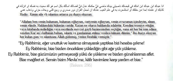 Evde kavga olmaması için dua