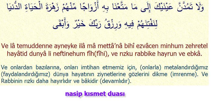 Nasip kısmet duası