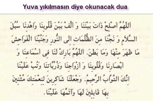 Yuva yıkılmasın diye okunacak dua