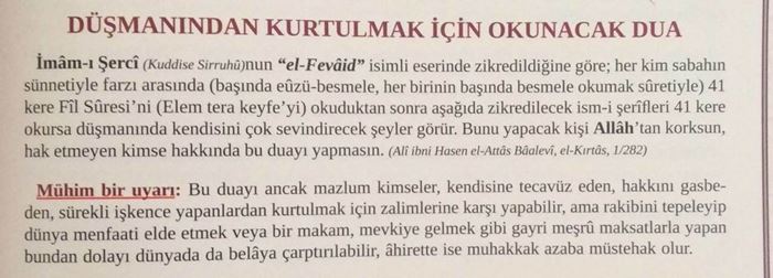 Düşmandan zalimden kurtulmak ve kahır etmek için dua .