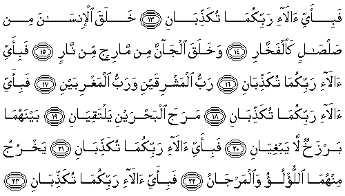 Kuran’ı Kerim Arapça (rahman Suresi ve türkcesi )