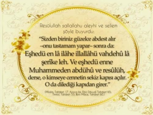 Abdestten sonra okunacak dua