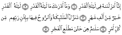 Kadir suresi Arapça okunuşu ve Türkçe meali (anlamı)