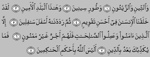 Tin suresinin anlamı, okunuşu ve yazılışı