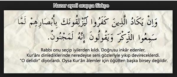 Nazar ayetleri hangileridir