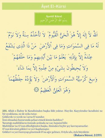 Ayetel kürsi okunuşu anlamı