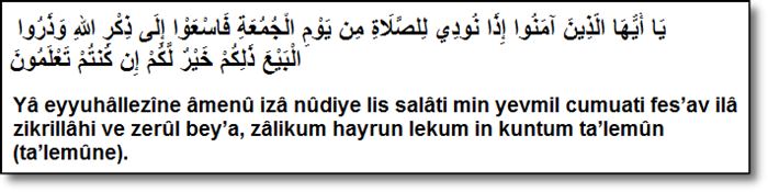 Ayetlerle cuma mesajları