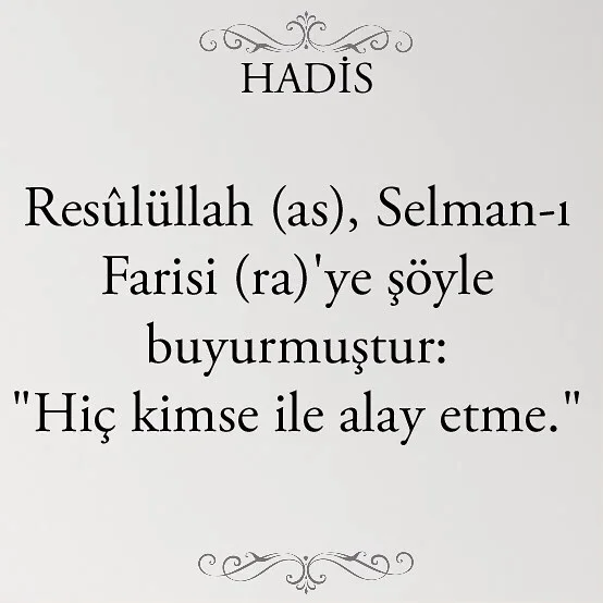 Alay Etmek Hakkında Hadis