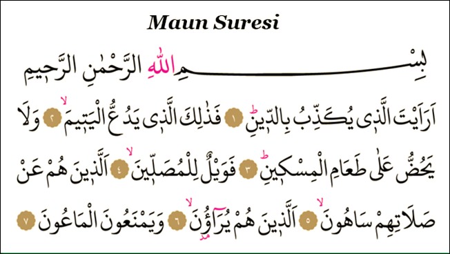Maun suresi Maun suresi