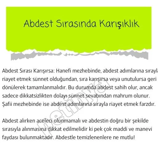Abdest Sırasında Karışıklık