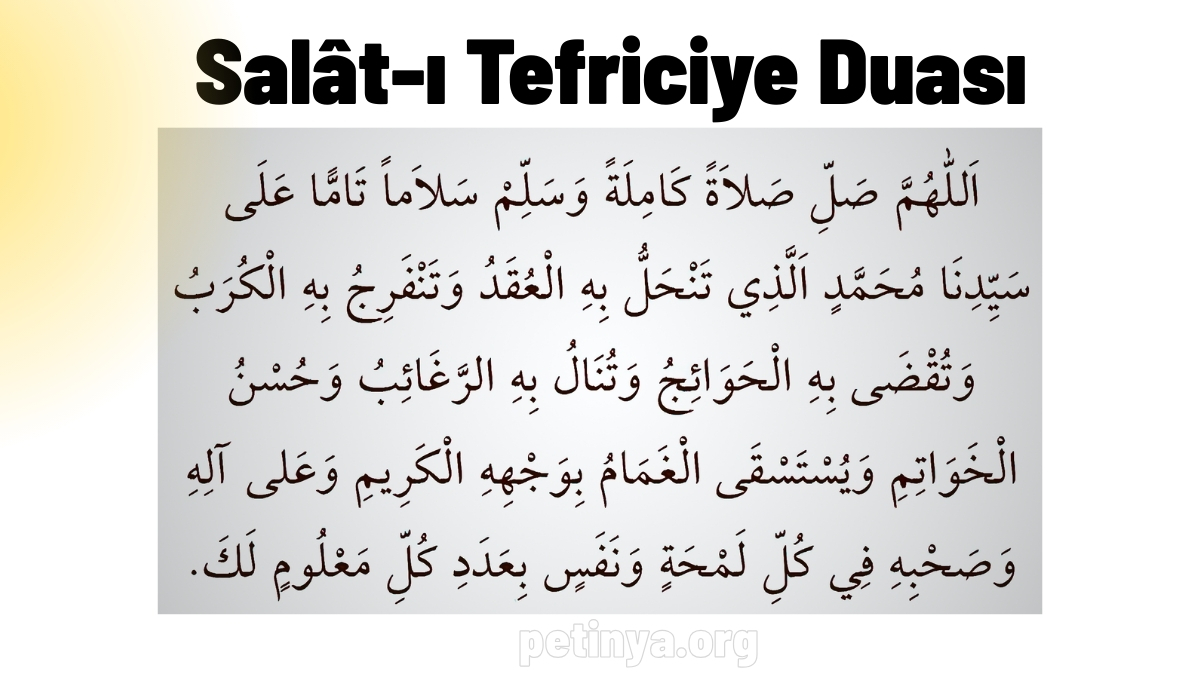 salat i tefriciye duasi