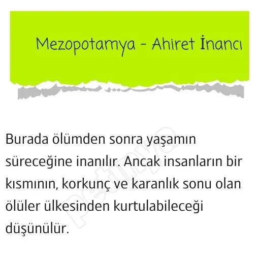 mezopotomya ahiret inanci