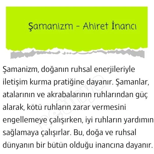 samanizm ahiret inanci